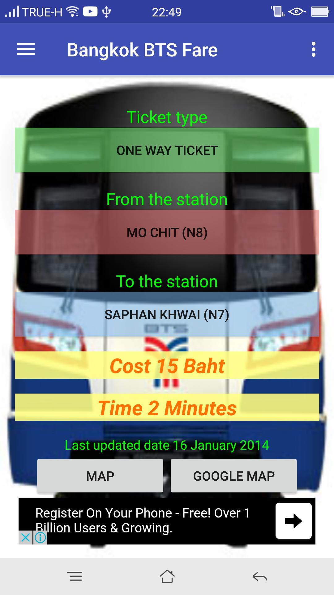 Bangkok BTS Fare