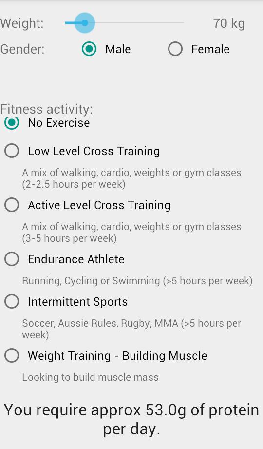 Protein calculator