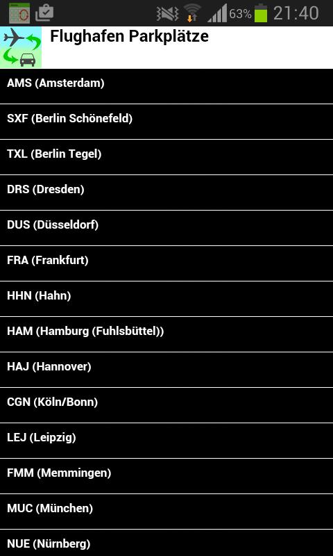 Flughafen Parken (Verzeichnis)