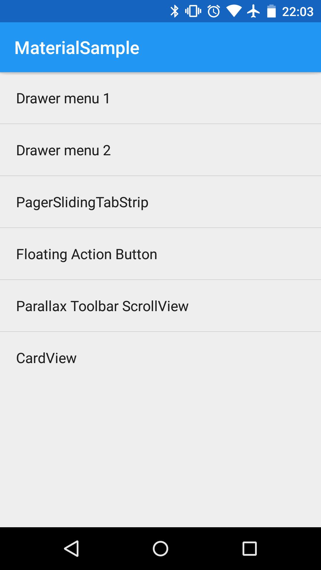 Material Design Sample App